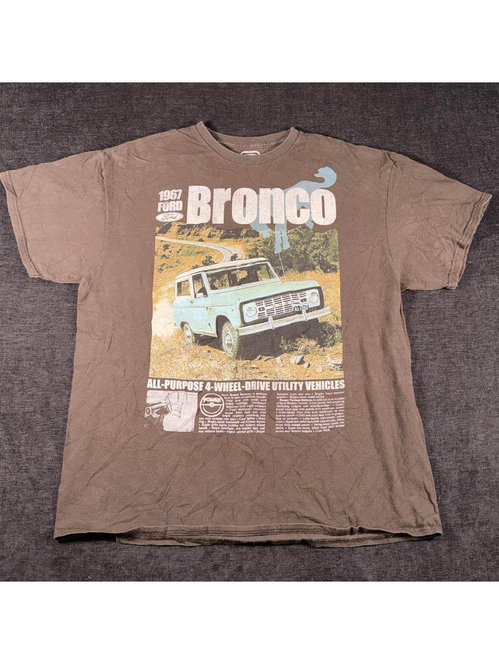 1967 Ford Bronco Graphic T-Shirt Brown Large